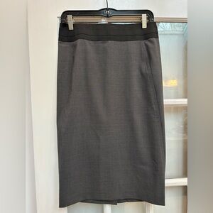 DKNY Donna Karen New York Gray Black Wool Career Straight Pencil Skirt Size 4 S